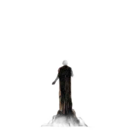 dress, hair, staff, creature, concept art, pixel art, fantasy art, 3d render transparent PNG cut-out