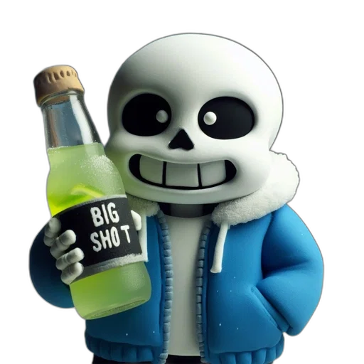 bottle, jacket, robot, staff, 3d render, concept art, pixel art, cartoon transparent PNG cut-out