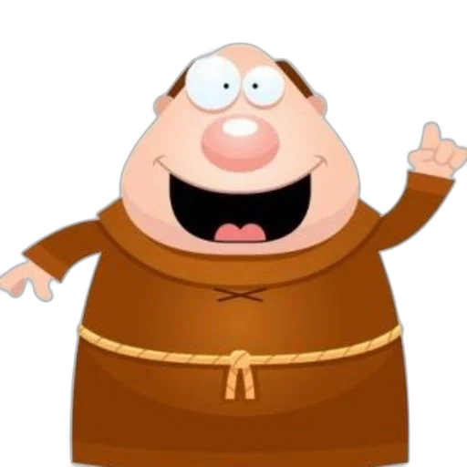 staff, cartoon, monk, brown, robes, speech, bubble, above transparent PNG cut-out