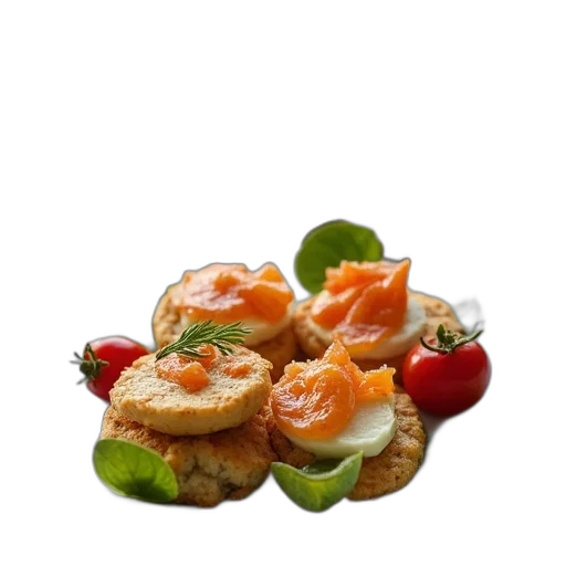 food, crown, photorealistic, 3d render transparent PNG cut-out