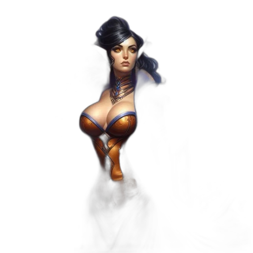 dress, concept art, fantasy art, comic book art, photorealistic, female, character, long transparent PNG cut-out