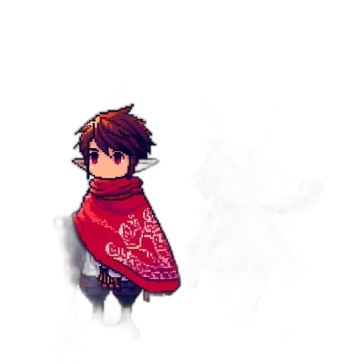 jacket, pixel art, concept art, anime, fantasy art, red, dark, colorful transparent PNG cut-out