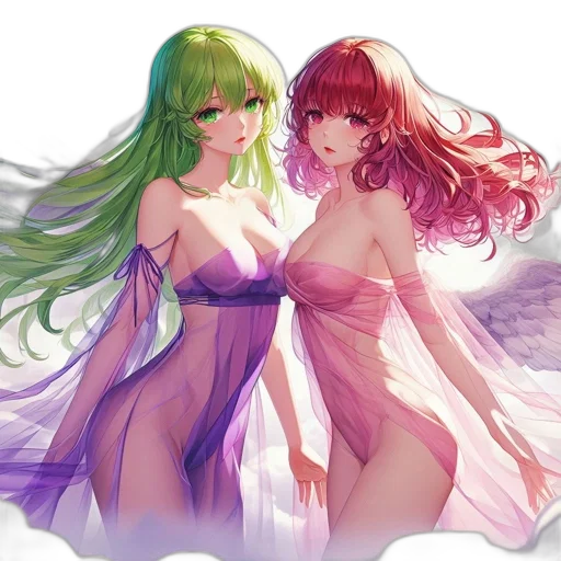 dress, fantasy art, concept art, anime, watercolor, underwater, green, pastel transparent PNG cut-out