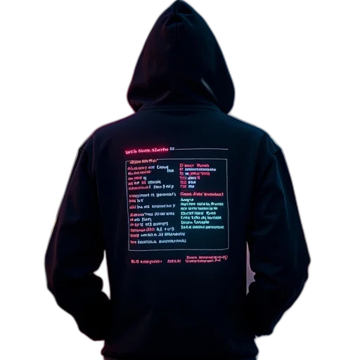 jacket, staff, cyberpunk, vaporwave transparent PNG cut-out