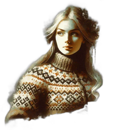 face, dress, jacket, jewelry, fantasy art, pixel art, oil painting, concept art transparent PNG cut-out