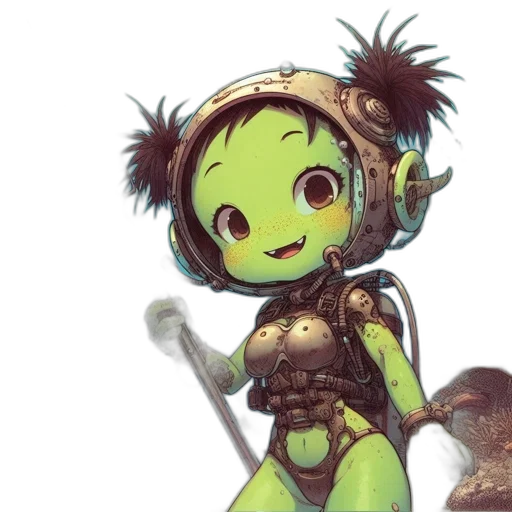 robot, staff, creature, weapon, concept art, fantasy art, comic book art, 3d render transparent PNG cut-out