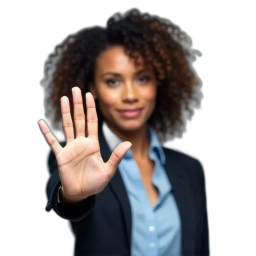 staff, face, woman, curly, hair, holding, her, hand transparent PNG cut-out