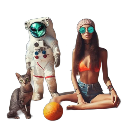 robot, mask, creature, concept art, pixel art, fantasy art, vaporwave, outer space transparent PNG cut-out