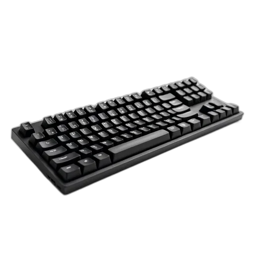 black, computer, keyboard, sleek, design, white, background transparent PNG cut-out