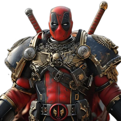 weapon, concept art, comic book art, 3d render, red, black, armored, character transparent PNG cut-out