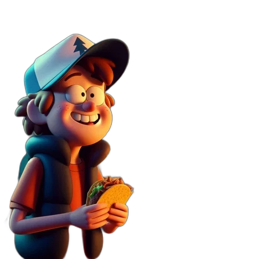 hat, staff, food, creature, 3d render, concept art, cartoon, photorealistic transparent PNG cut-out