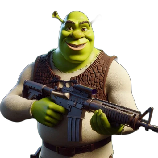 weapon, animal, staff, creature, concept art, 3d render, photorealistic, shrek transparent PNG cut-out