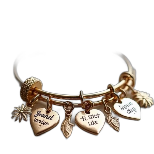 jewelry, crown, grand, daughter, adjustable, charm, bracelet, bangle transparent PNG cut-out