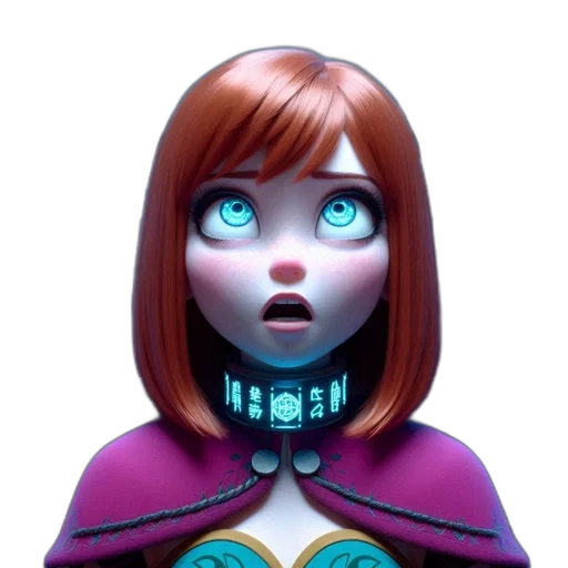 robot, face, mask, 3d render, concept art, comic book art, cartoon, female transparent PNG cut-out