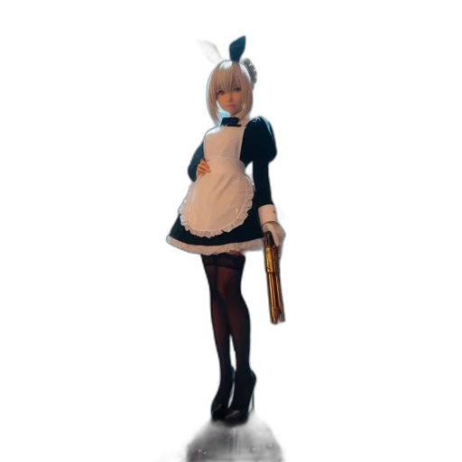 dress, weapon, staff, sword, 3d render, concept art, fantasy art, anime transparent PNG cut-out