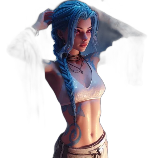 staff, dress, concept art, fantasy art, cyberpunk, comic book art, neon lights, blue transparent PNG cut-out
