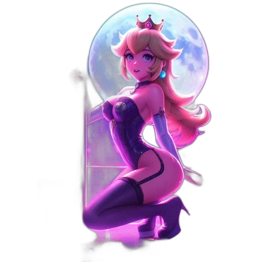 crown, staff, dress, concept art, fantasy art, pixel art, vaporwave, pastel transparent PNG cut-out