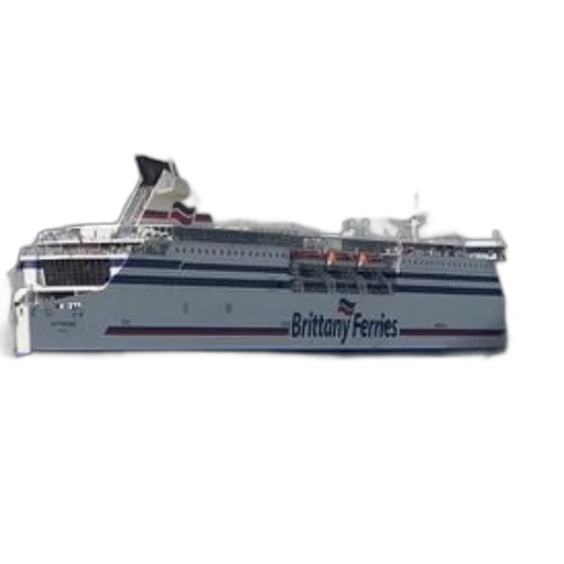 3d render, large, ferry, boat, name, brittany, ferries, side transparent PNG cut-out