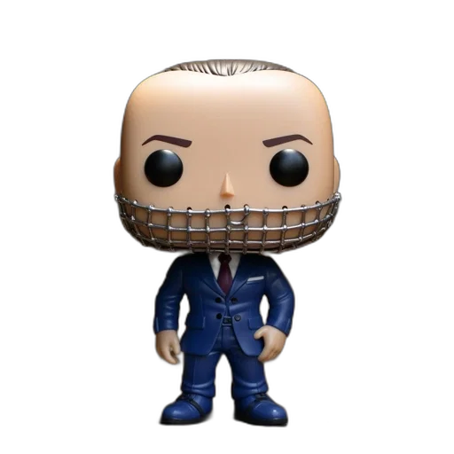 3d render, figurine, dressed, character, movie, series, blue, suit transparent PNG cut-out