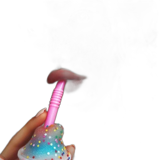 staff, weapon, umbrella, hair, 3d render, vaporwave, outer space, pastel transparent PNG cut-out