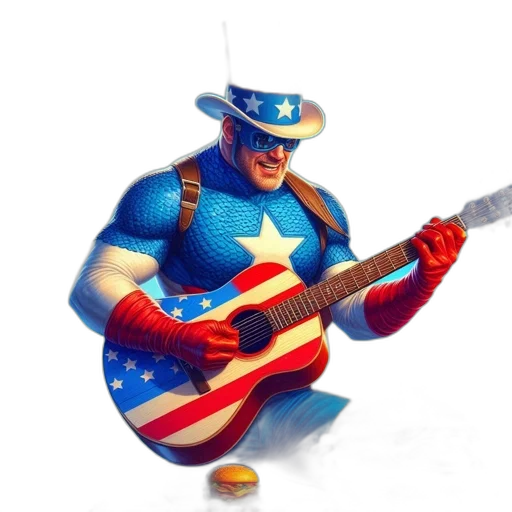 weapon, concept art, comic book art, cartoon, 3d render, man, dressed, captain transparent PNG cut-out