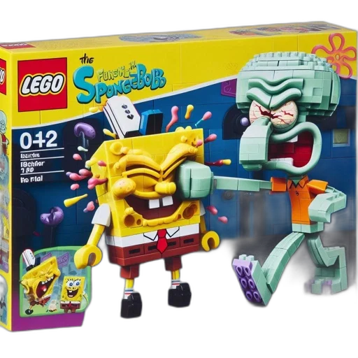 underwater, lego, box, featuring, spongebob, squidward, their, signature transparent PNG cut-out