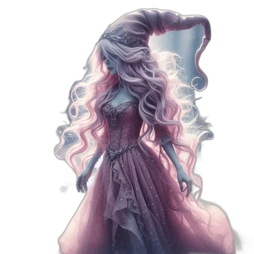 dress, hair, crown, face, fantasy art, concept art, watercolor, pixel art transparent PNG cut-out