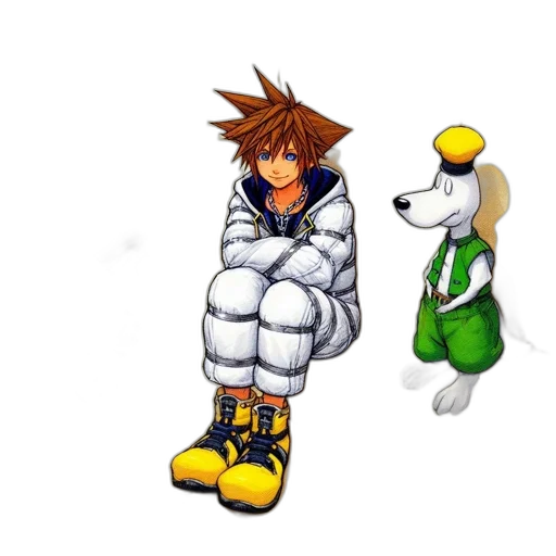 jacket, animal, robot, shoes, pixel art, concept art, 3d render, cartoon transparent PNG cut-out