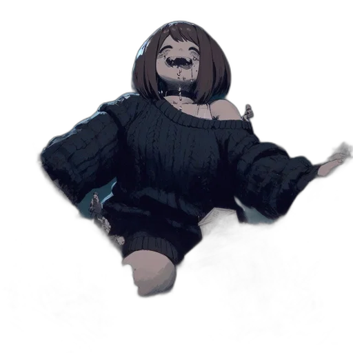 dress, creature, hair, mask, concept art, 3d render, pixel art, cartoon transparent PNG cut-out