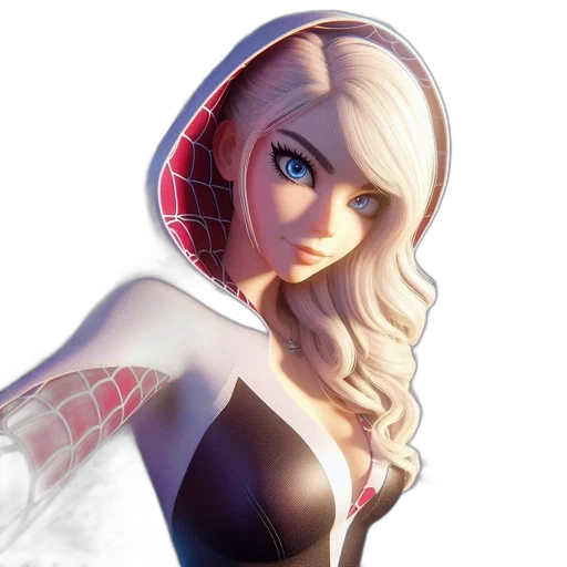 face, comic book art, 3d render, concept art, fantasy art, female, animated, character transparent PNG cut-out