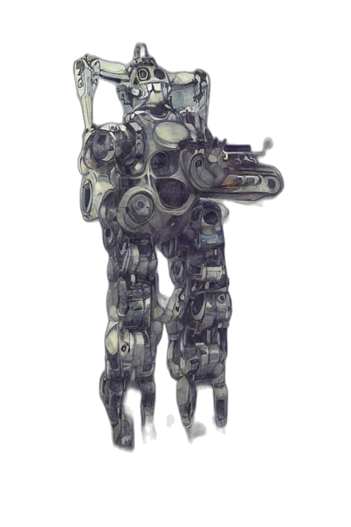 robot, weapon, staff, creature transparent PNG cut-out
