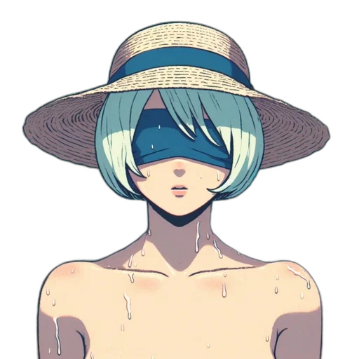 hat, mask, crown, face, watercolor, anime, vaporwave, pixel art transparent PNG cut-out