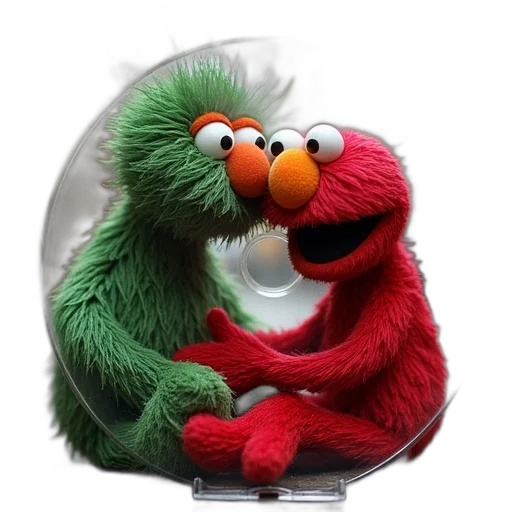outer space, image, couple, elm, sesame, street, characters transparent PNG cut-out