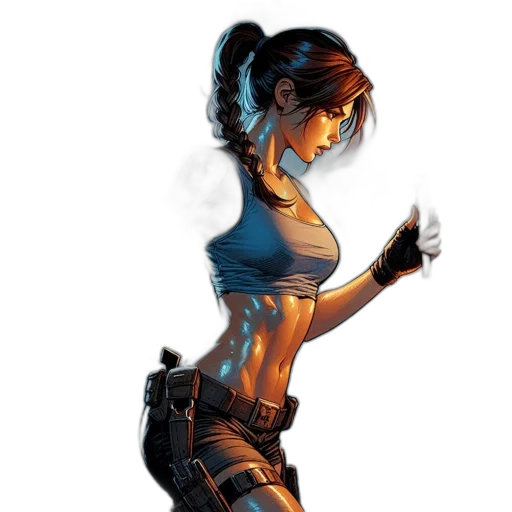 weapon, staff, cyberpunk, concept art, comic book art, pixel art, neon lights, blue transparent PNG cut-out