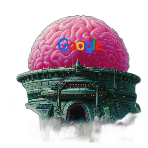 robot, concept art, vaporwave, futuristic, scene, features, google-branded, pink transparent PNG cut-out
