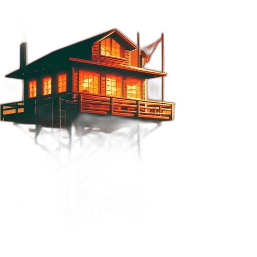 building, furniture, concept art, 3d render, pixel art, photorealistic, fog, earth tones transparent PNG cut-out