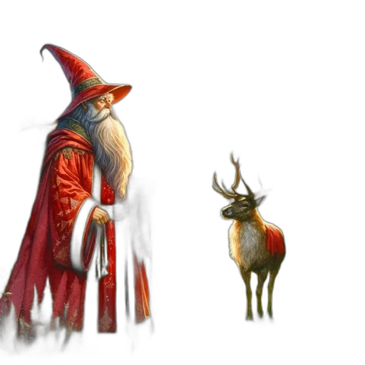 creature, staff, crown, animal, concept art, fantasy art, 3d render, pixel art transparent PNG cut-out