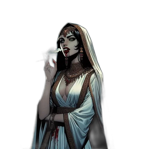 staff, dress, jewelry, mask, concept art, comic book art, fantasy art, pixel art transparent PNG cut-out