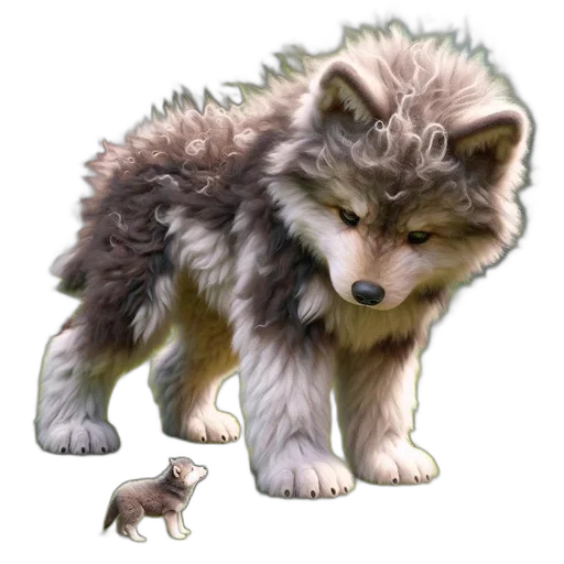 animal, creature, staff, concept art, fantasy art, photorealistic, watercolor, large transparent PNG cut-out