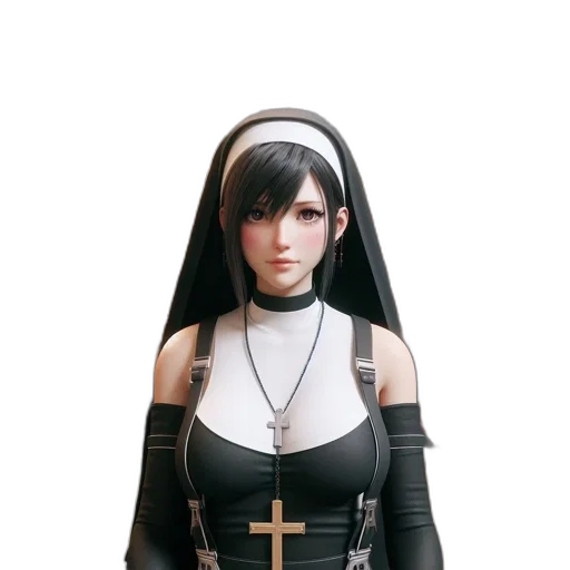 face, weapon, jacket, dress, 3d render, concept art, fantasy art, photorealistic transparent PNG cut-out