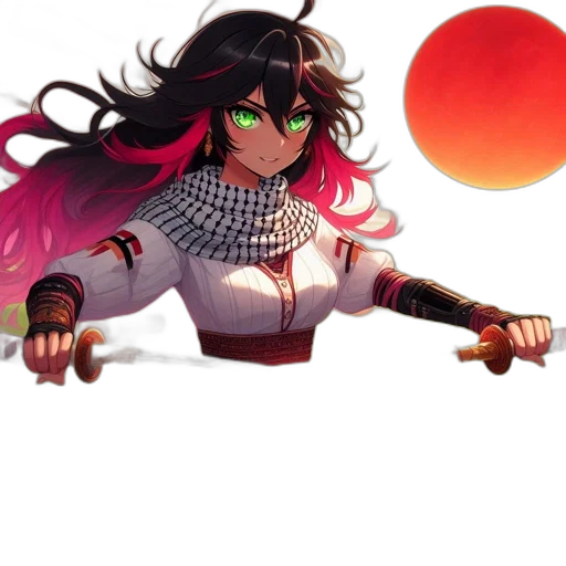 sword, staff, weapon, fantasy art, concept art, anime, pixel art, sunset transparent PNG cut-out