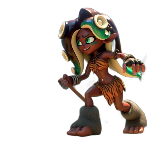 weapon, concept art, 3d render, two, anthropomorphic, characters, one, small transparent PNG cut-out