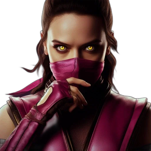 mask, face, concept art, cyberpunk, fantasy art, comic book art, woman, wears transparent PNG cut-out