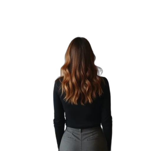 hair, jacket, staff, dress, 3d render, dark, earth tones, monochrome transparent PNG cut-out