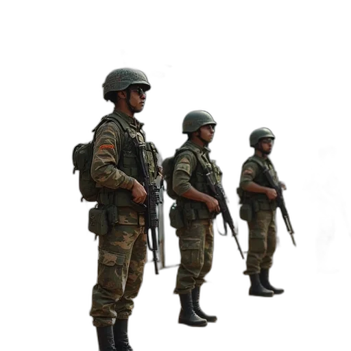 staff, weapon, 3d render, concept art, soldiers, stand, guard, outside transparent PNG cut-out
