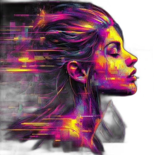 face, mask, hair, robot, cyberpunk, photorealistic, fantasy art, concept art transparent PNG cut-out