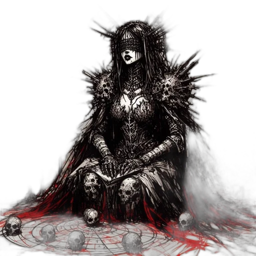 dress, crown, mask, concept art, fantasy art, comic book art, pixel art, dark transparent PNG cut-out