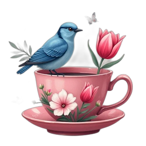 flower, photorealistic, oil painting, watercolor, pixel art, blue, pastel, colorful transparent PNG cut-out