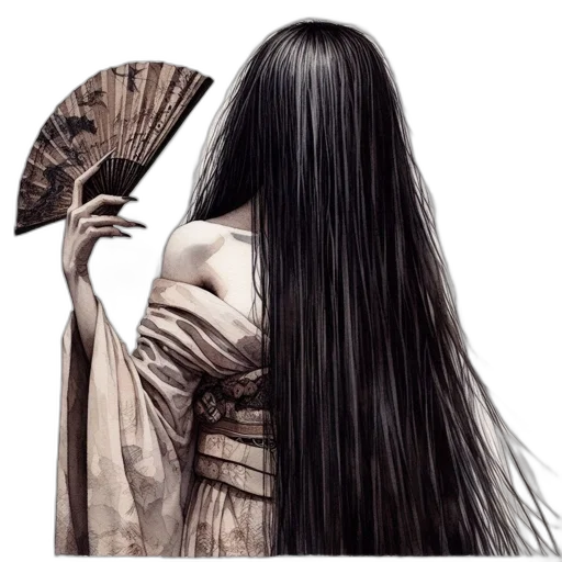 hair, mask, dress, staff, photorealistic, concept art, fantasy art, anime transparent PNG cut-out