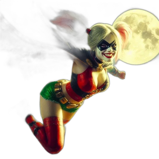 mask, comic book art, concept art, fantasy art, 3d render, figure, resembling, harley transparent PNG cut-out